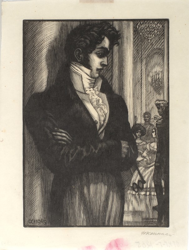 Ілюстрація до роману О. Пушкіна «Євгеній Онєгін». Онєгін на балу.