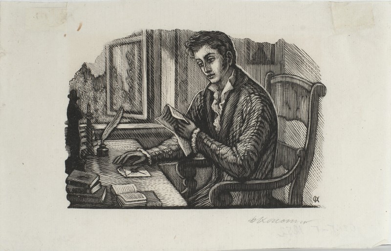 Ілюстрація до роману О. Пушкіна «Євгеній Онєгін». Онєгін читає лист.