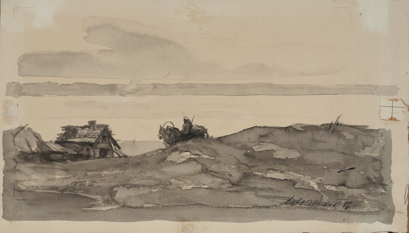 Ілюстрація до трилогії О. Толстого «Ходіння по муках». Волзький пейзаж