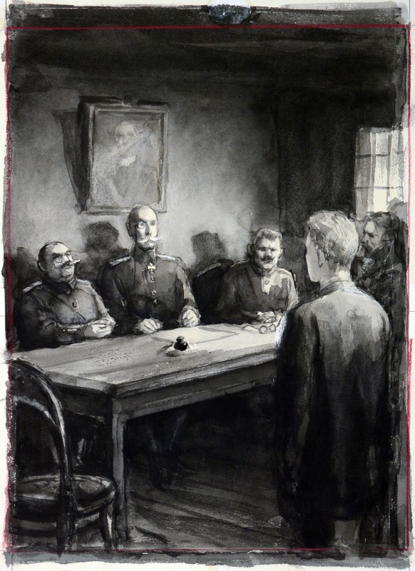 Ілюстрація до трилогії О. Толстого «Ходіння по муках». Суд