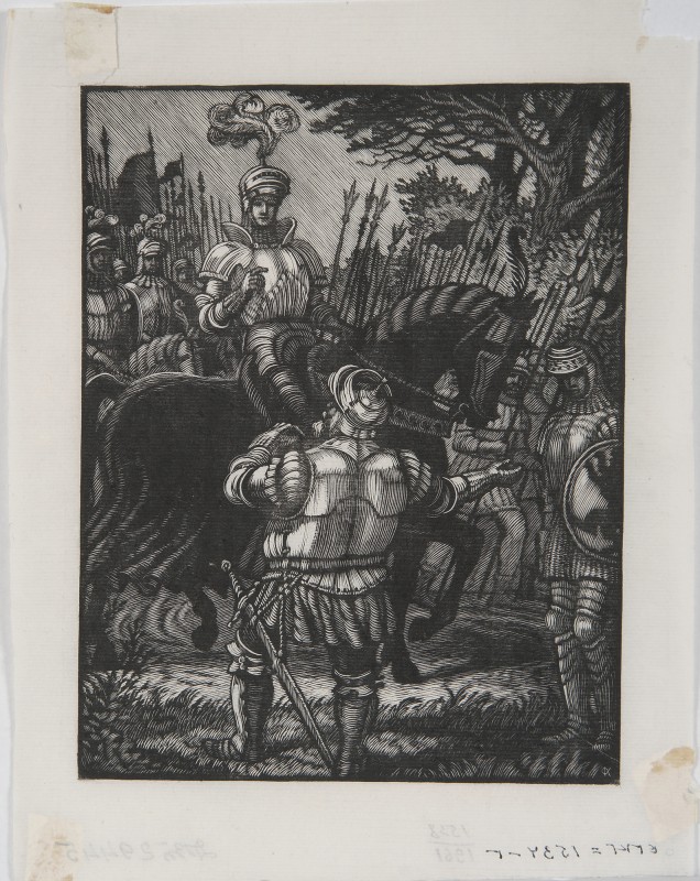 Ілюстрація до історичної хроніки В. Шекспіра «Генріх IV». Зустріч Фальстафа та Кольвіля. Фронтиспіс до частини ІІ