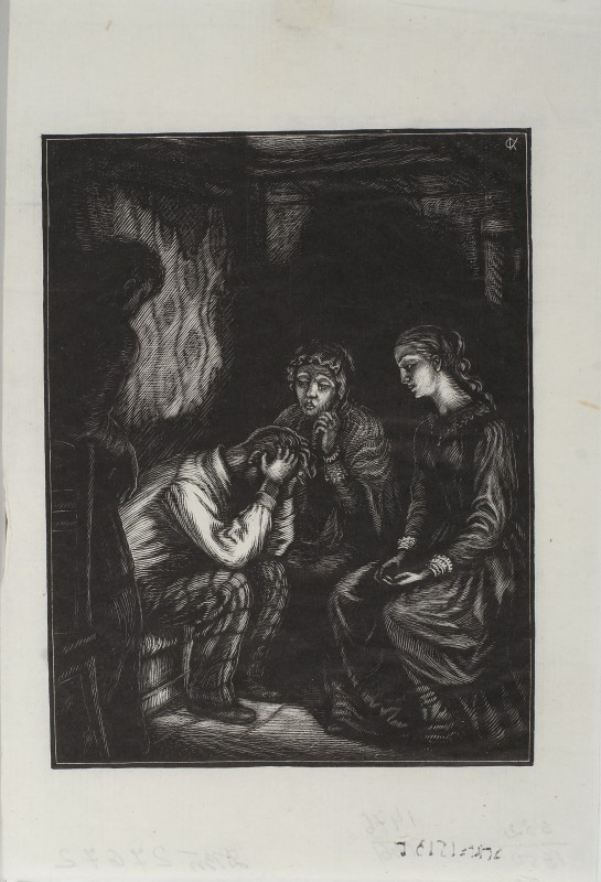 Ілюстрація до роману Ф.Достоевського «Злочин і кара». Рідні і Розуміхін у Раскольникова