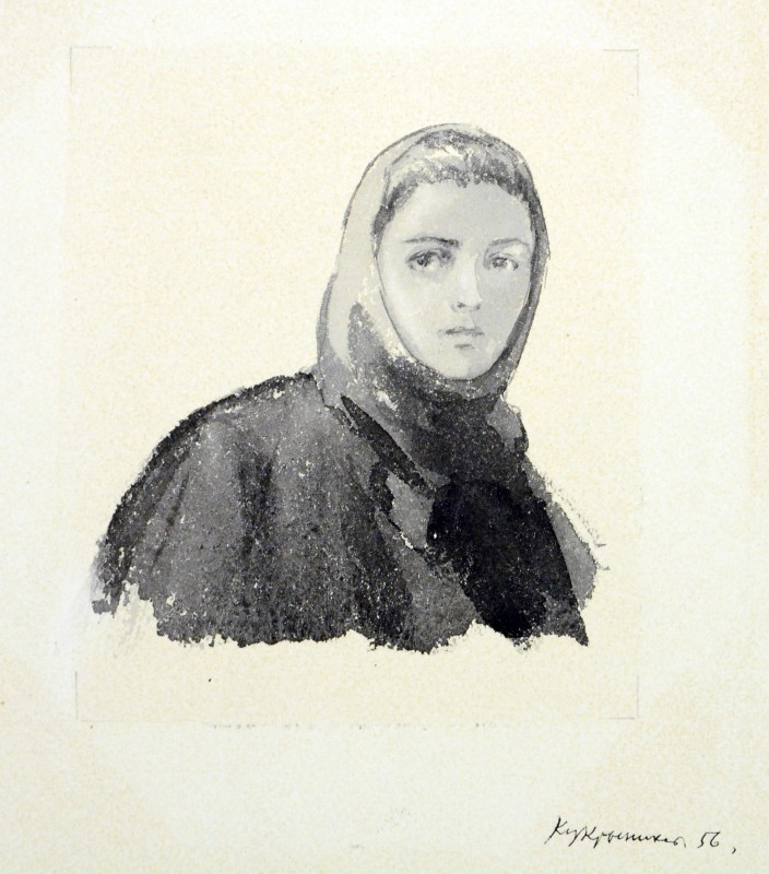 Ілюстрація до трилогії О. Толстого «Ходіння по муках». Даша на фронті