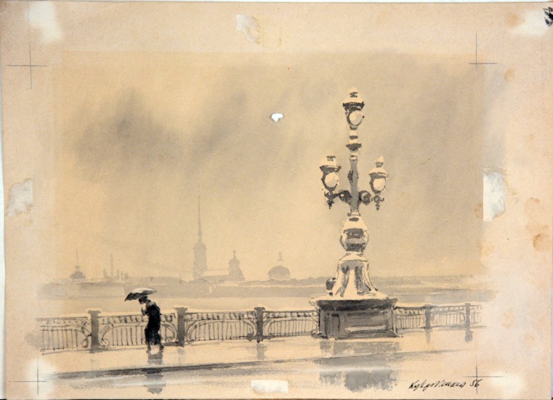 Ілюстрація до трилогії О. Толстого «Ходіння по муках». Петербург