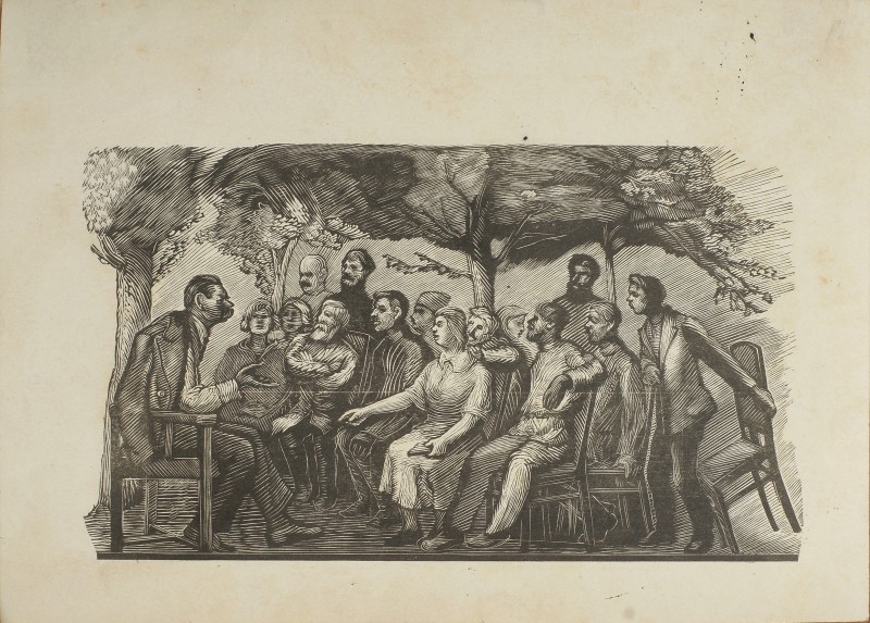 Горький серед колгоспників