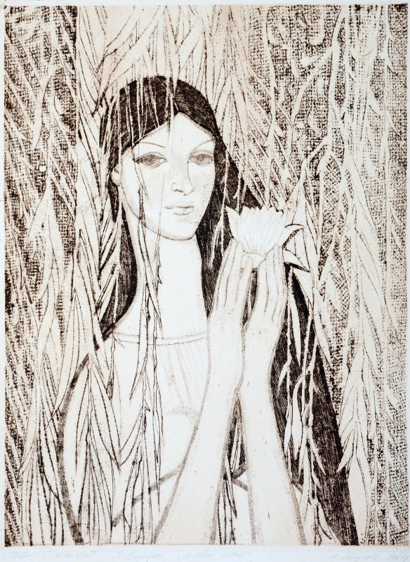 Мавка з лілією. Ілюстрація до драми-феєрії Л. Українки «Лісова пісня»