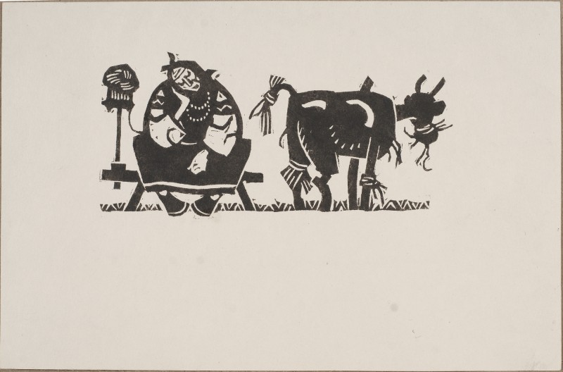 Ілюстрація до казки  «Солом'яний бичок». Заставка