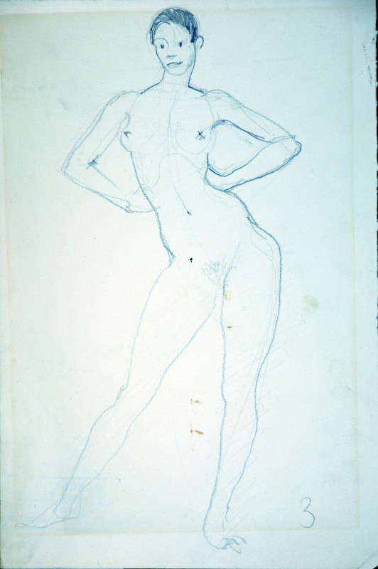 Оголена дівчинка (руки на стегнах)