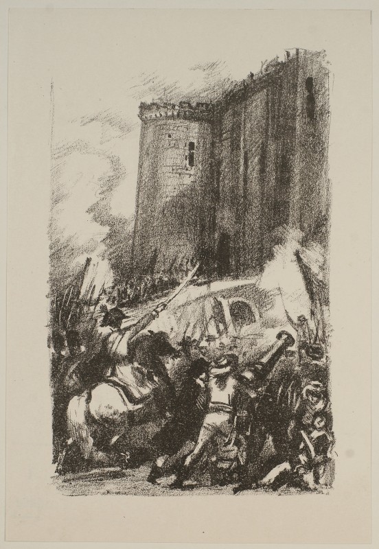 Ілюстрація до циклу пʼєс Р. Роллана «Театр революції». Фронтиспіс. Взяття Бастилії