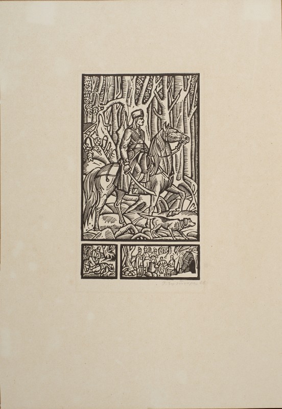 Ілюстрація до історичної повісті Осипа Маковея «Ярошенко». Микула їде у Хотин