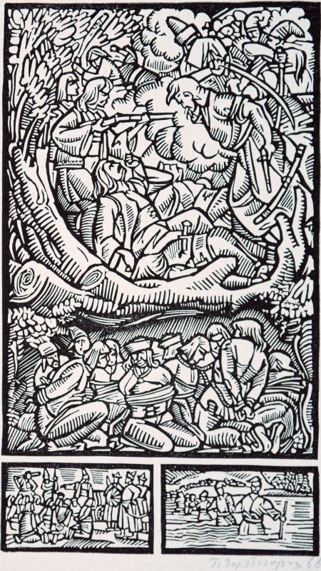 Ілюстрація до історичної повісті Осипа Маковея «Ярошенко». Козаки відбивають Ясир