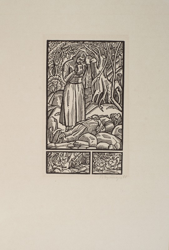 Ілюстрація до історичної повісті Осипа Маковея «Ярошенко». Микула біля тіла вбитого батька