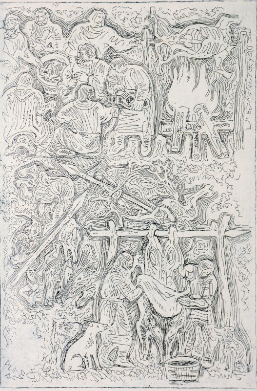 Ілюстрація до повісті І. Франка «Захар Беркут». Мисливський відпочинок