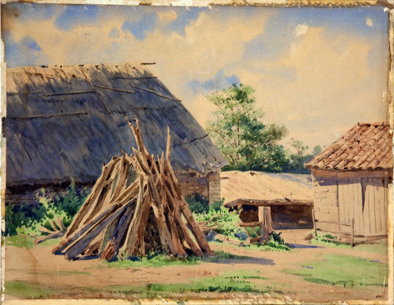 Пейзаж з хатами