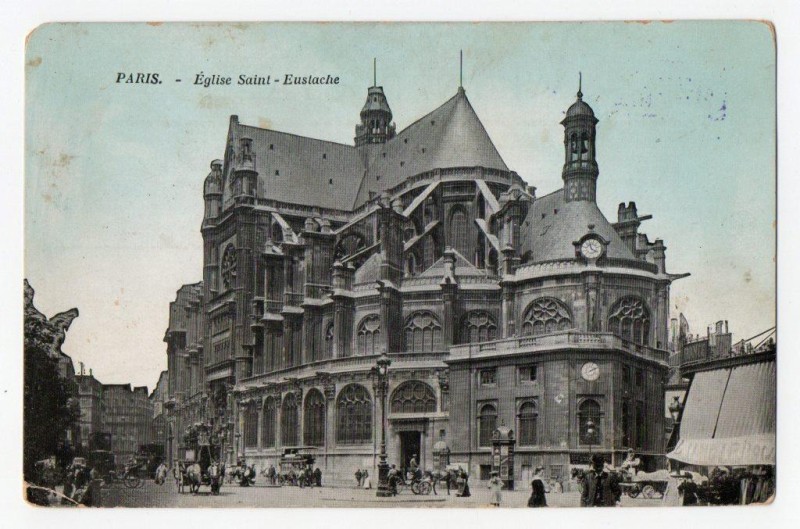 Поштівка кольорова "Paris. - Église Saint-Eustache".