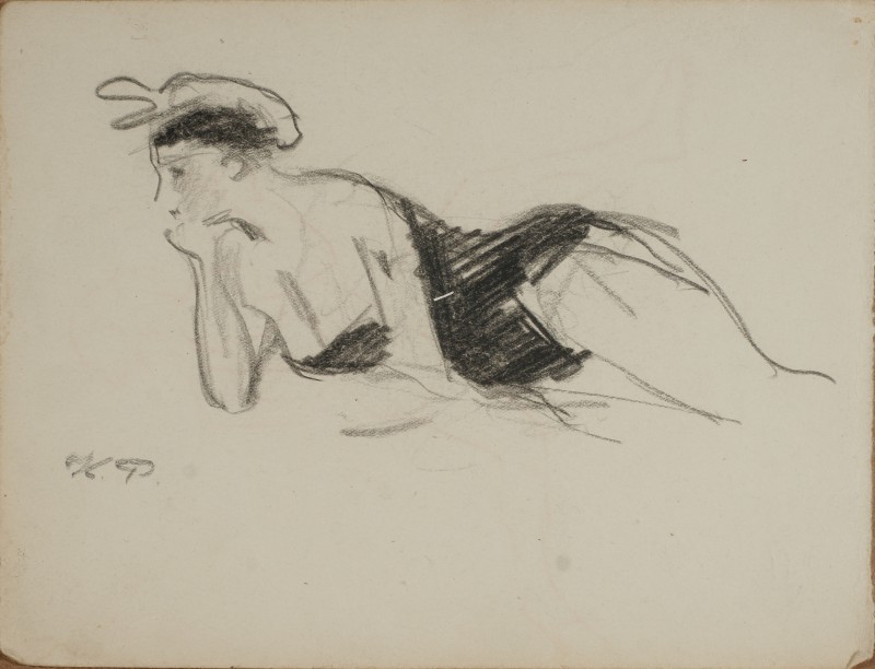 Начерк. Жінка, що лежить