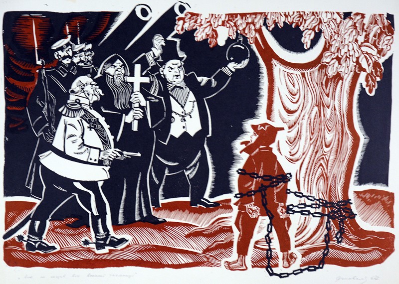 Ілюстрація до повісті А. Гайдара «Мальчиш-Кибальчиш». «Але не сказав він воєнної таємниці»