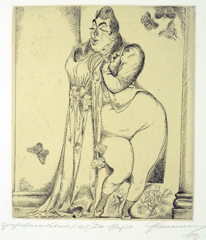 Ілюстрація до повісті М. Салтикова-Щедріна «Історія одного міста». Градоначальниця Дю-Шаріо