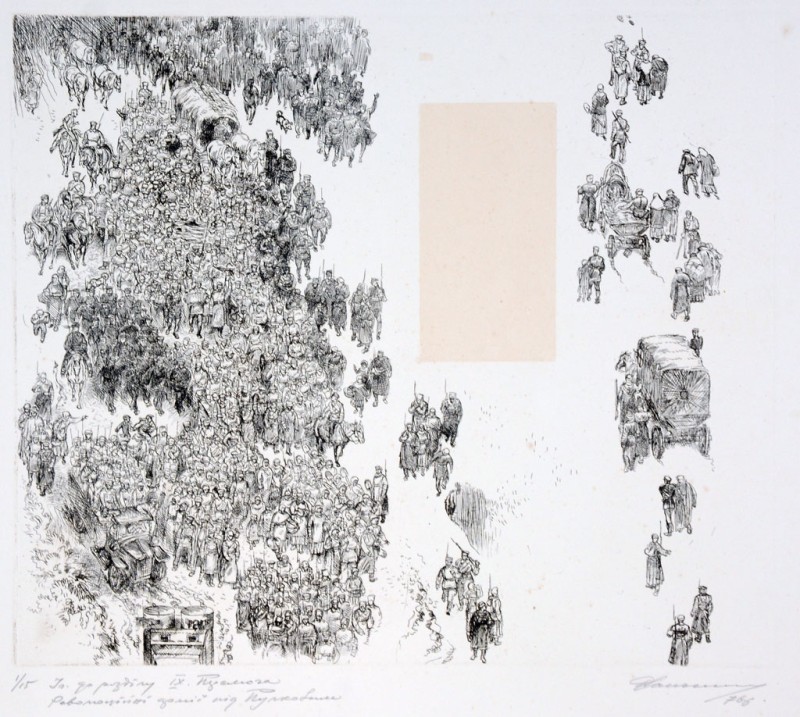 Ілюстрація до твору Дж. Ріда «Десять днів, які вразили світ». Революційні армії під Пулковим