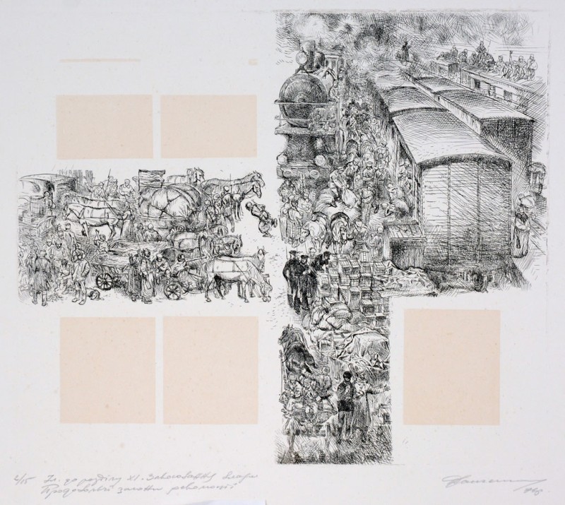 Ілюстрація до твору Дж. Ріда «Десять днів, які вразили світ». Продовольчі загони революції