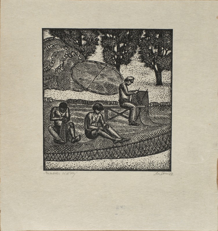 Чинять сітку. З серії «Біля моря»