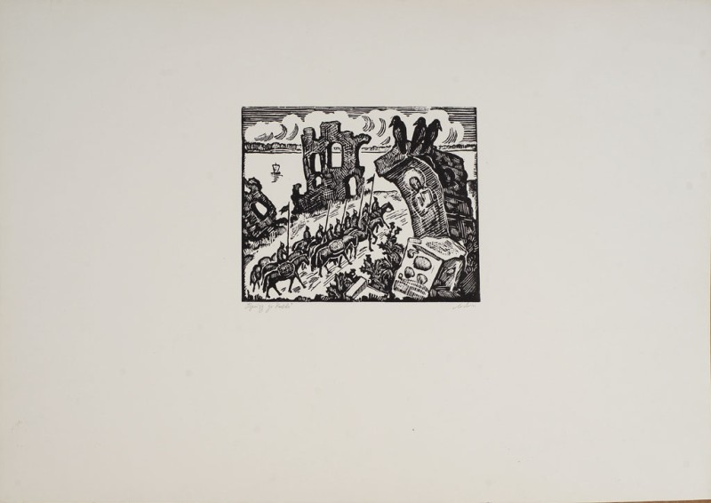 Приїзд до Києва. Ілюстрація до «Галицько-Волинського літопису»,  «Подорож Данили».