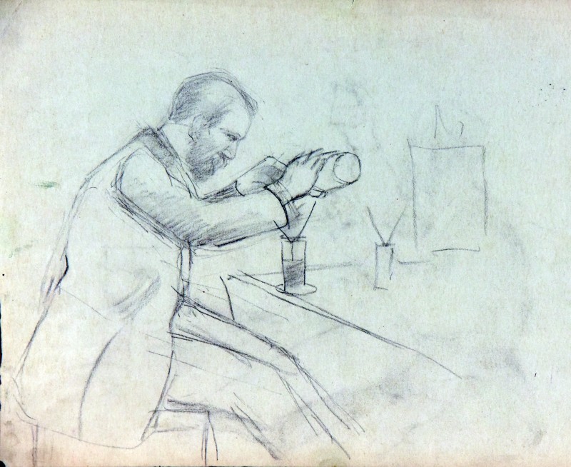 Начерк до картини «Фотограф-любитель»