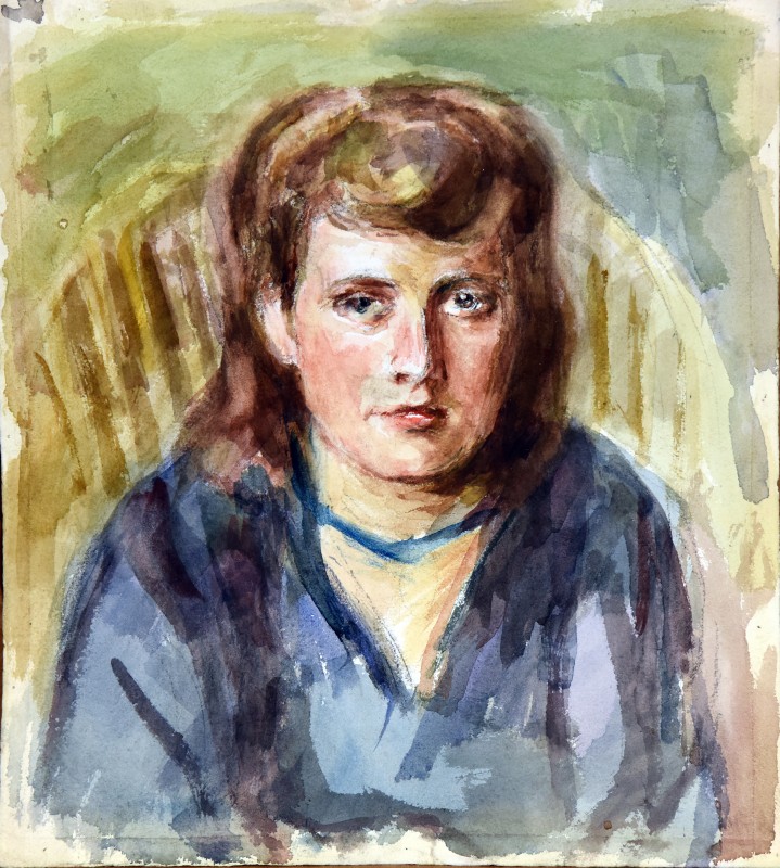 Етюд. Дівчина в синій блузі