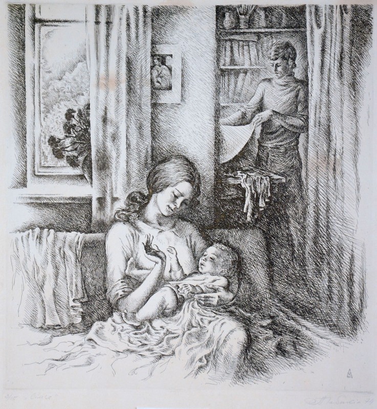 Ілюстрація до збірки поезії Б. Олійника «Кредо». Сім'я