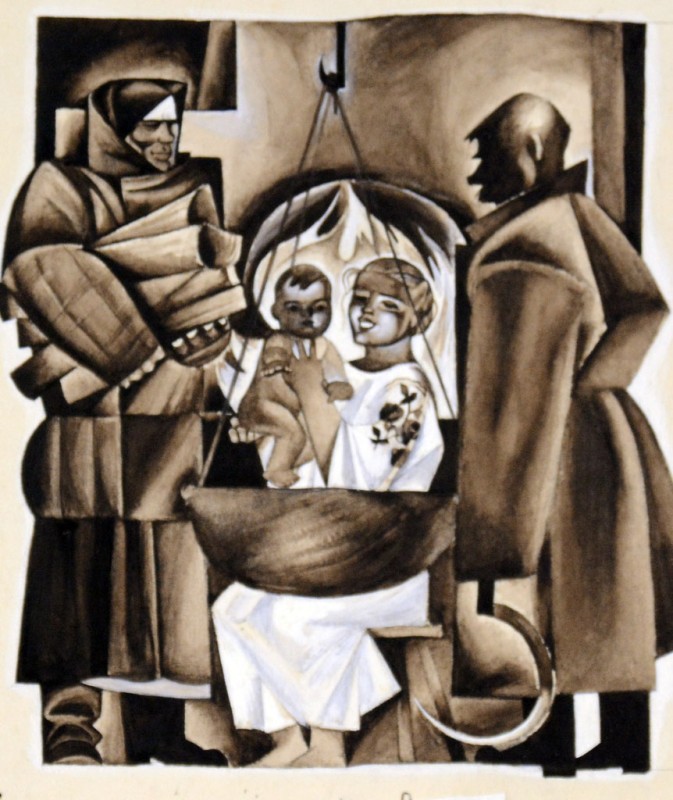 Народження сина.  Ілюстрація до роману Г. Тютюнника «Вир»