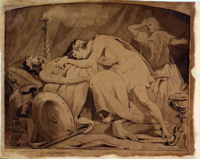 Історичний сюжет. Сцена з «Іліади» Гомера. Ахіл оплакує Патрокла