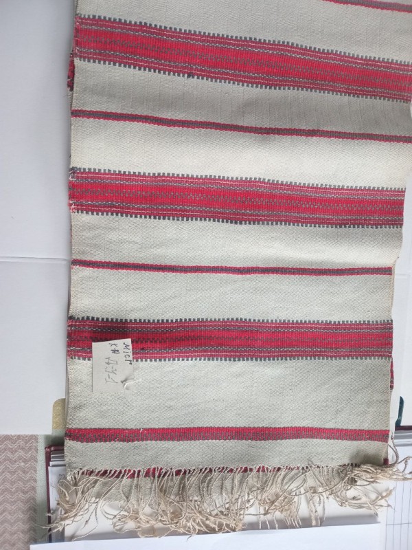 Рушник тканий в червоно-чорну смужку