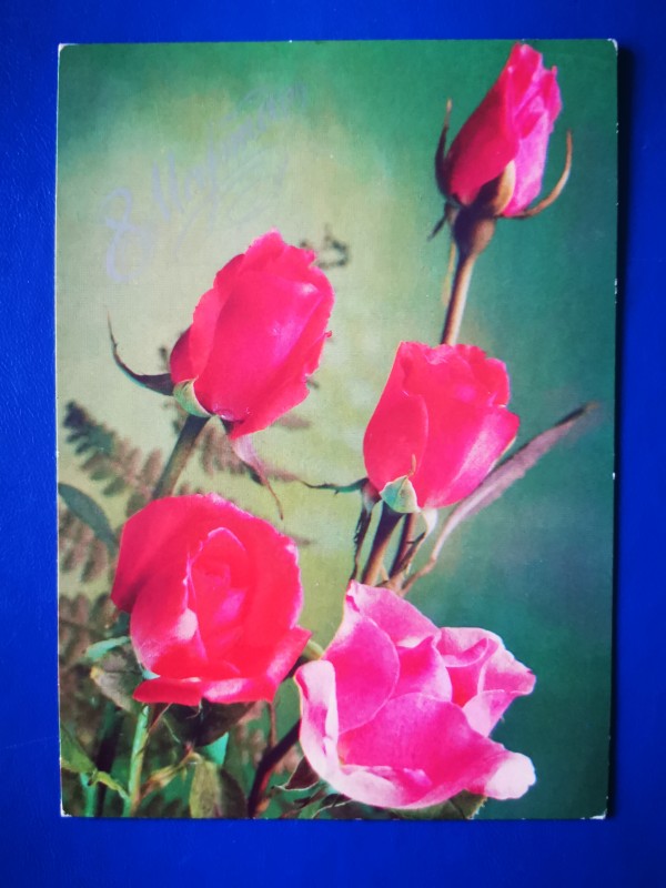 Листівка поштова вітальна "8 Марта". Видавництво МПФГ, Москва, 1988 рік.