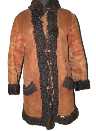 Кожух червоний із овечого хутра