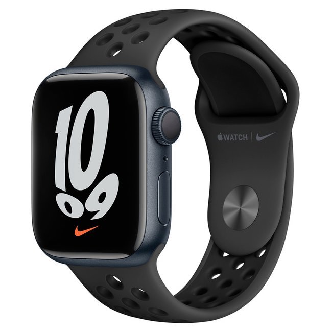 Apple Watch 7 Nike+ 45mm GPS Mezzanotte cinturino Sport Nero