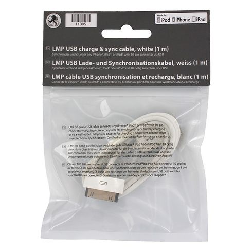 LMP kábel 30-pin to USB 1 m - White