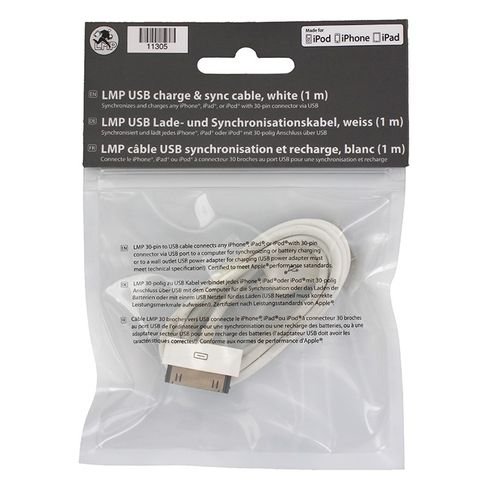 LMP kábel 30-pin to USB 1 m - White