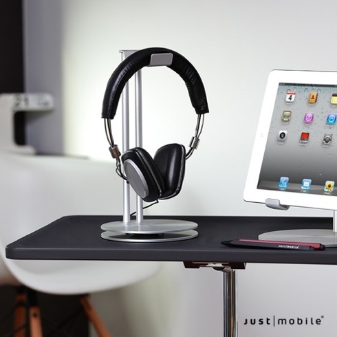 Just Mobile stojan na slúchadlá HeadStand Deluxe - Silver aluminium