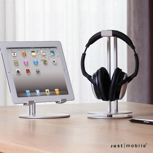 Just Mobile stojan na slúchadlá HeadStand Deluxe - Silver aluminium