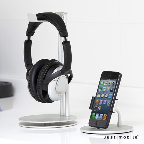 Just Mobile stojan na slúchadlá HeadStand Deluxe - Silver aluminium