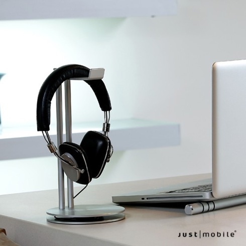 Just Mobile stojan na slúchadlá HeadStand Deluxe - Silver aluminium