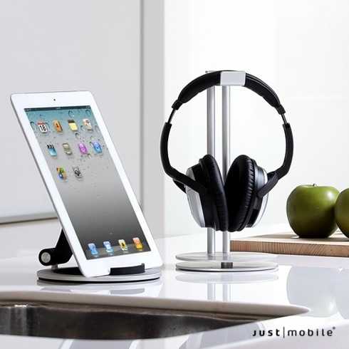 Just Mobile stojan na slúchadlá HeadStand Deluxe - Silver aluminium