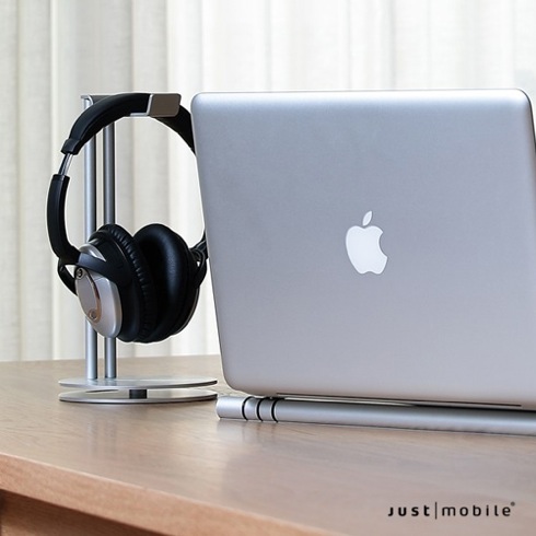 Just Mobile stojan na slúchadlá HeadStand Deluxe - Silver aluminium