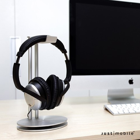 Just Mobile stojan na slúchadlá HeadStand Deluxe - Silver aluminium