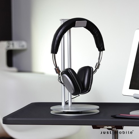 Just Mobile stojan na slúchadlá HeadStand Deluxe - Silver aluminium