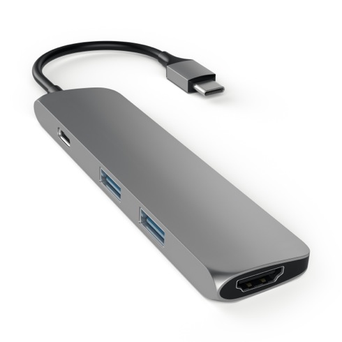 Satechi USB-C Slim Multiport adaptér - Space Gray Aluminium