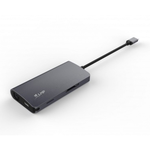 LMP USB-C mini Dock 8-port - Space Gray Aluminium