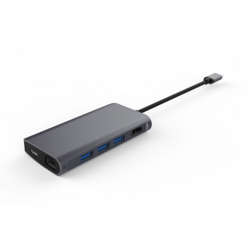 LMP USB-C mini Dock 8-port - Space Gray Aluminium