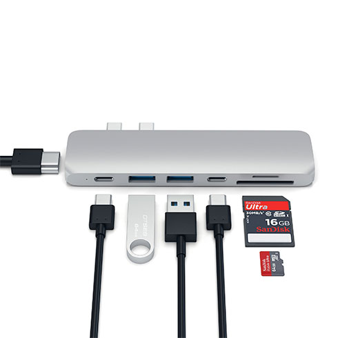 Satechi USB-C Pro Hub - Silver Aluminium