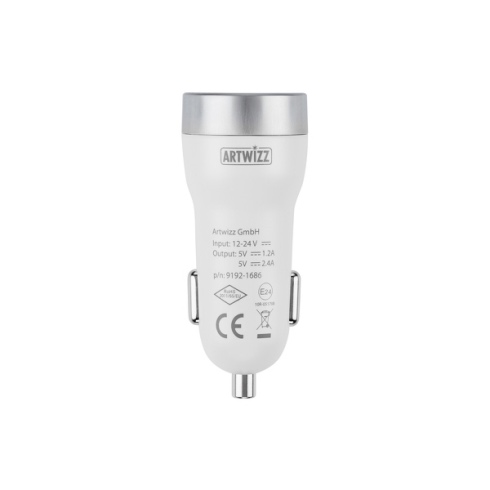 Artwizz nabíjačka do auta CarPlug Double (3.4A) - Alu-White